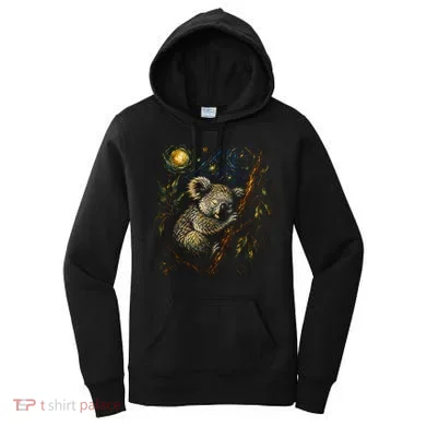 Koala Sleeping Under Starry Night Sky Women's Hoodie
