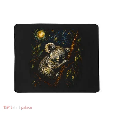 Koala Sleeping Under Starry Night Sky Mousepad