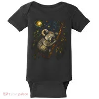 Koala Sleeping Under Starry Night Sky Baby Bodysuit thumb 0
