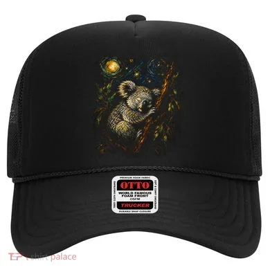 Koala Sleeping Under Starry Night Sky Hat