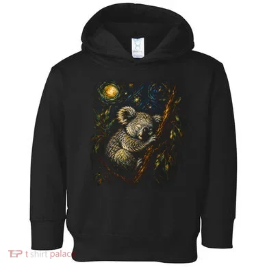 Koala Sleeping Under Starry Night Sky Toddler Hoodie