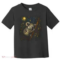 Koala Sleeping Under Starry Night Sky Toddler T-Shirt thumb 0