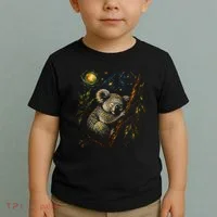 Koala Sleeping Under Starry Night Sky Toddler T-Shirt thumb 2