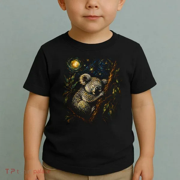 Koala Sleeping Under Starry Night Sky Toddler T-Shirt