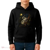 Koala Sleeping Under Starry Night Sky Kids Hoodie thumb 4