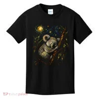Koala Sleeping Under Starry Night Sky Kids T-Shirt thumb 0