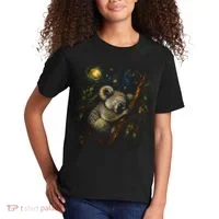 Koala Sleeping Under Starry Night Sky Kids T-Shirt thumb 2