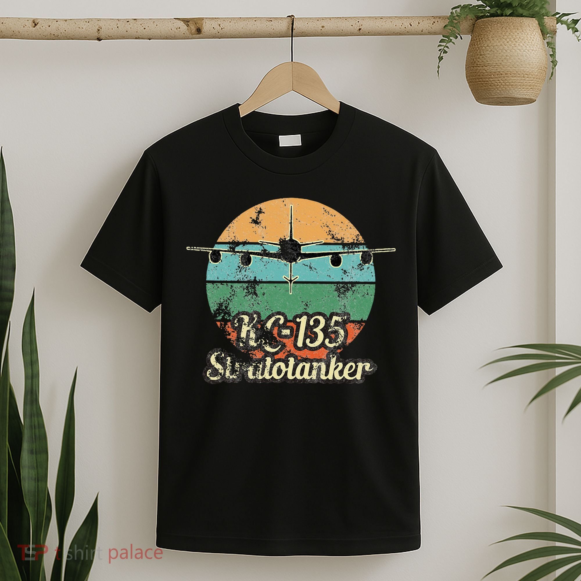 Kc135 Stratotanker Vintage Sunset Air Refueling Airplane T-Shirt