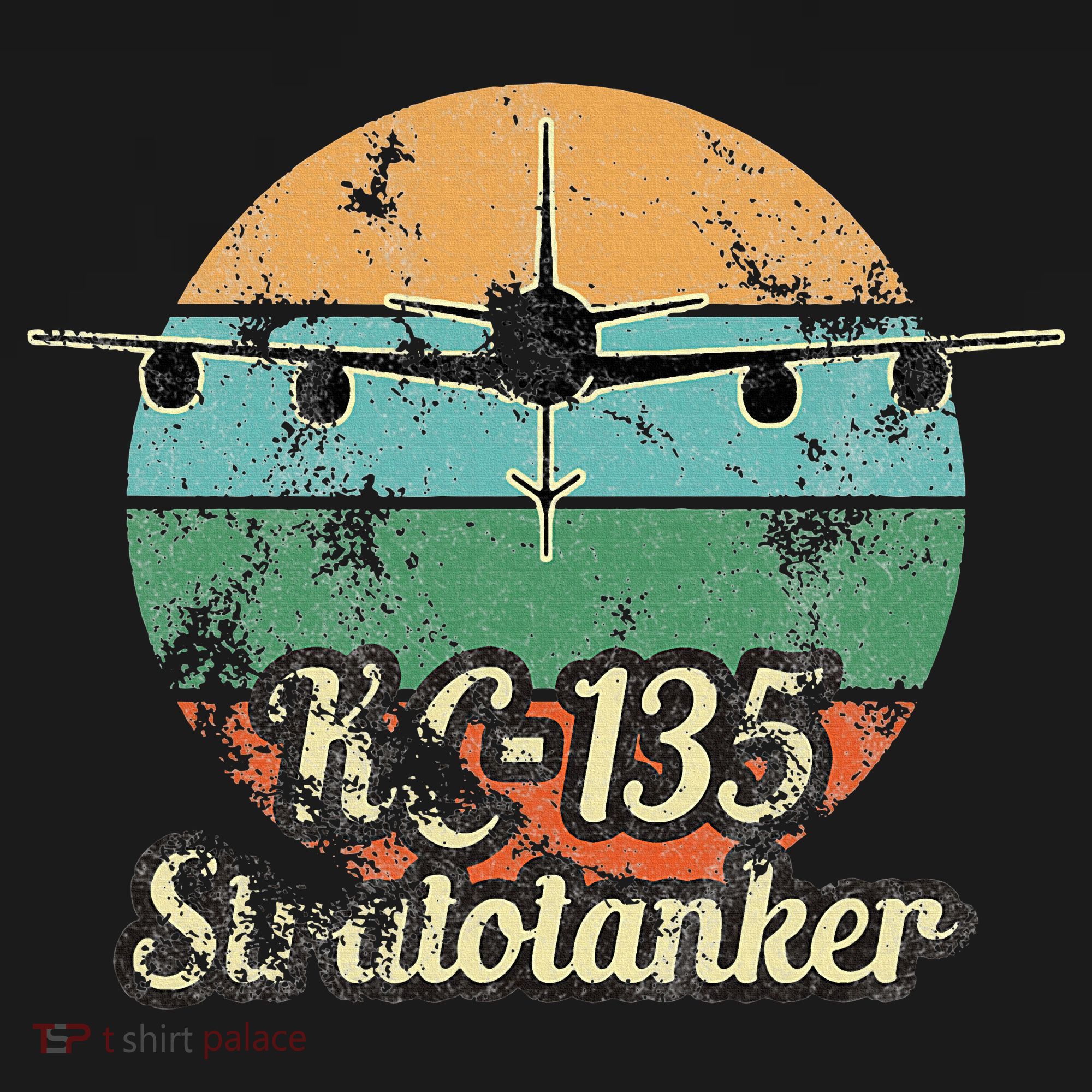 Kc135 Stratotanker Vintage Sunset Air Refueling Airplane T-Shirt
