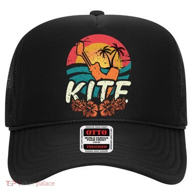 Kite Surfer Vintage Sunset Caribic Island Retro Kite Surfing Great Gift Hat