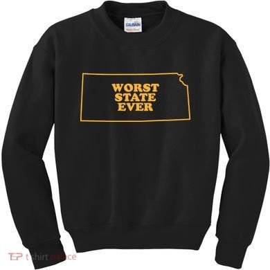 Kansas State Worst State Ever Kids Sweatshirt