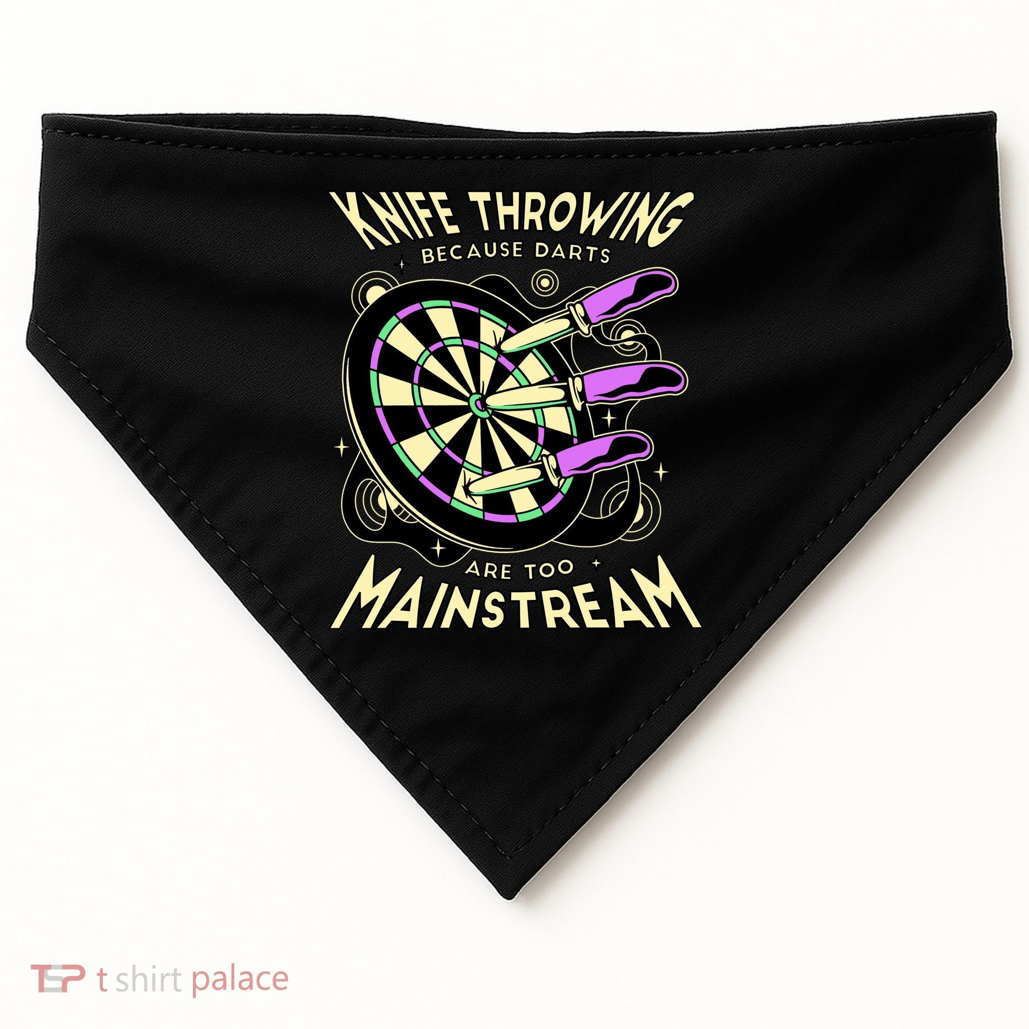 Knife Throwing Because Darts Are Too Mainstream USA-Made Doggie Bandana