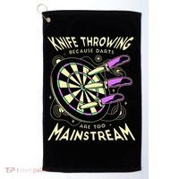 Knife Throwing Because Darts Are Too Mainstream Golf Towel thumb 0