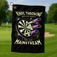 Knife Throwing Because Darts Are Too Mainstream Golf Towel thumb 1