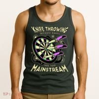 Knife Throwing Because Darts Are Too Mainstream Tank Top thumb 3