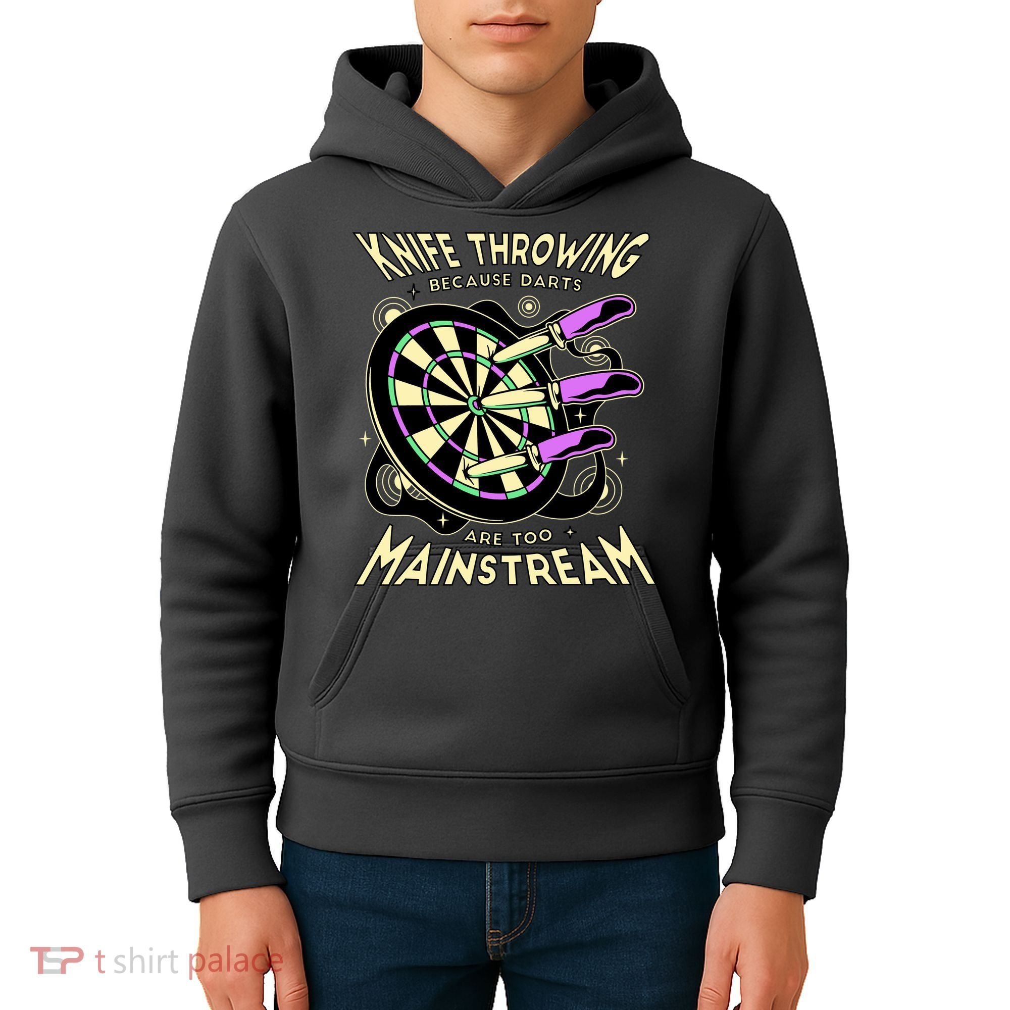 Knife Throwing Because Darts Are Too Mainstream Kids Hoodie