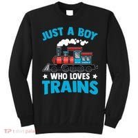Kids Train Birthday Just A Boy Who Loves Trains Sweatshirt thumb 0