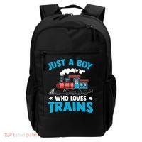 Kids Train Birthday Just A Boy Who Loves Trains Backpack thumb 0