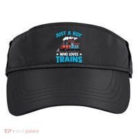 Kids Train Birthday Just A Boy Who Loves Trains Adult Drive Performance Visor thumb 0