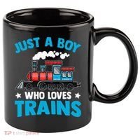 Kids Train Birthday Just A Boy Who Loves Trains 11oz C Handle Ceramic Mug thumb 0