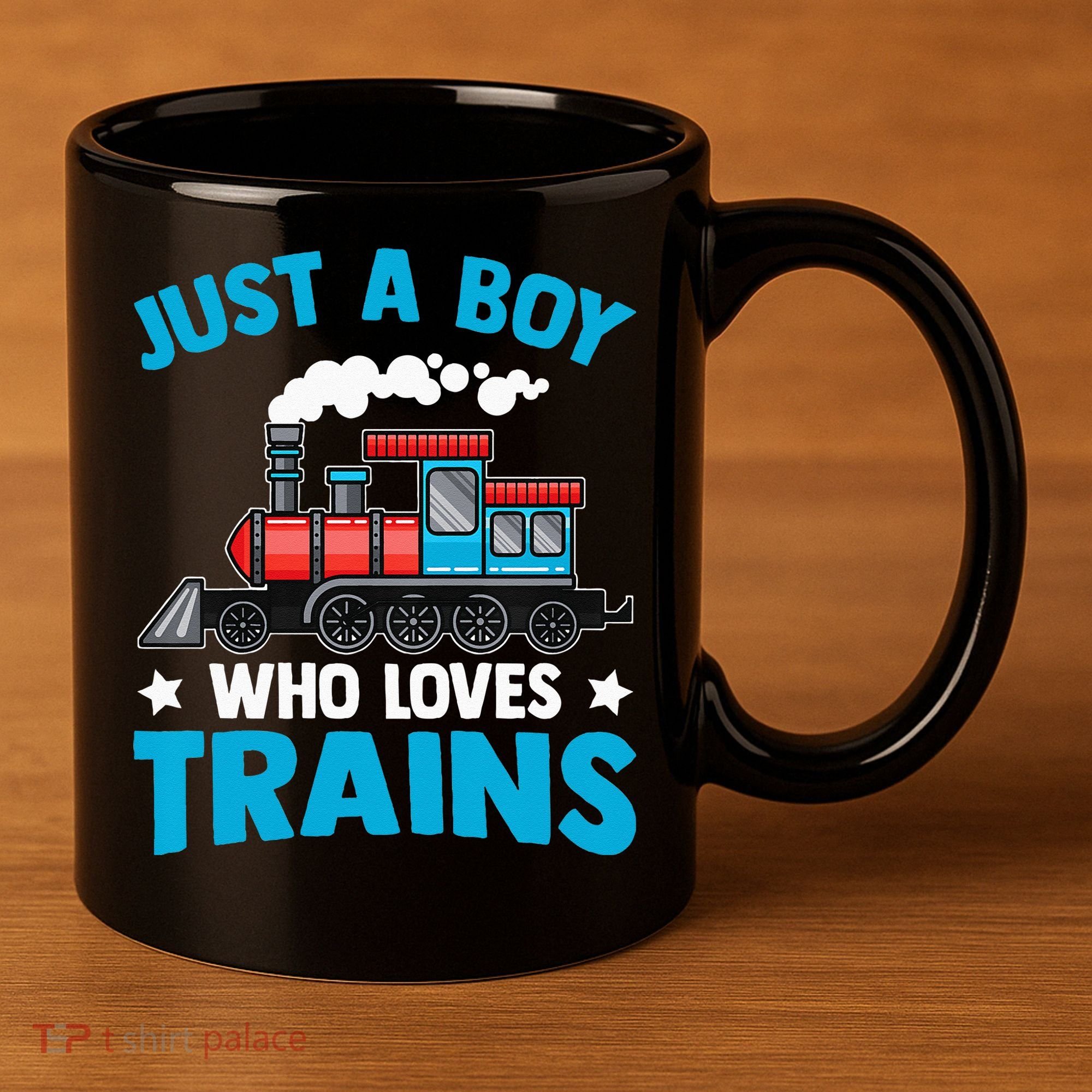 Kids Train Birthday Just A Boy Who Loves Trains 11oz C Handle Ceramic Mug