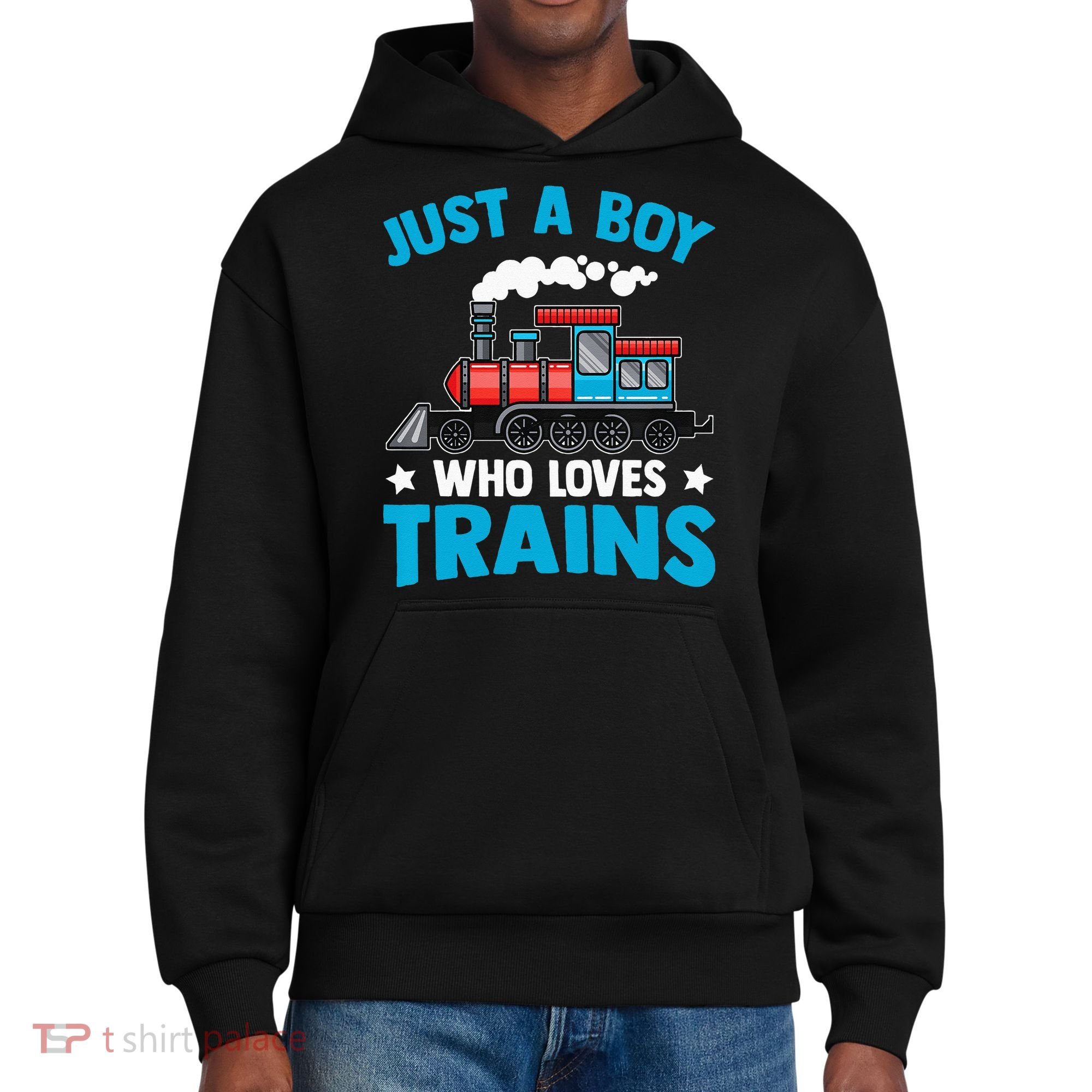 Kids Train Birthday Just A Boy Who Loves Trains District V.I.T. Heavyweight Hoodie