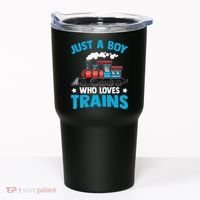 Kids Train Birthday Just A Boy Who Loves Trains Tumbler thumb 0