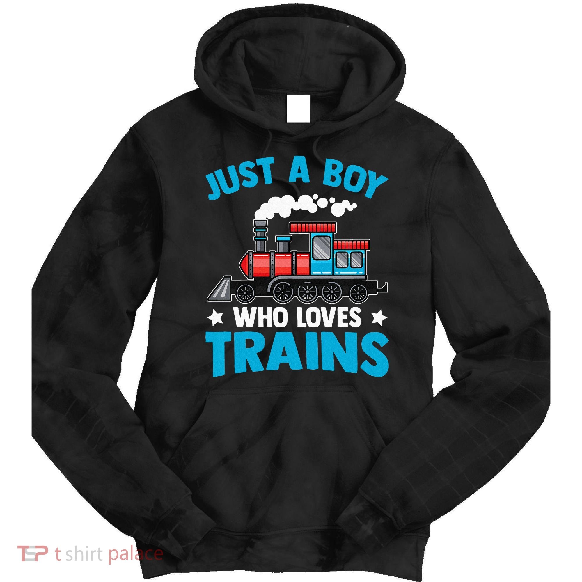 Kids Train Birthday Just A Boy Who Loves Trains Tie Dye Hoodie