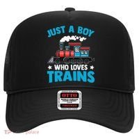 Kids Train Birthday Just A Boy Who Loves Trains Hat thumb 0