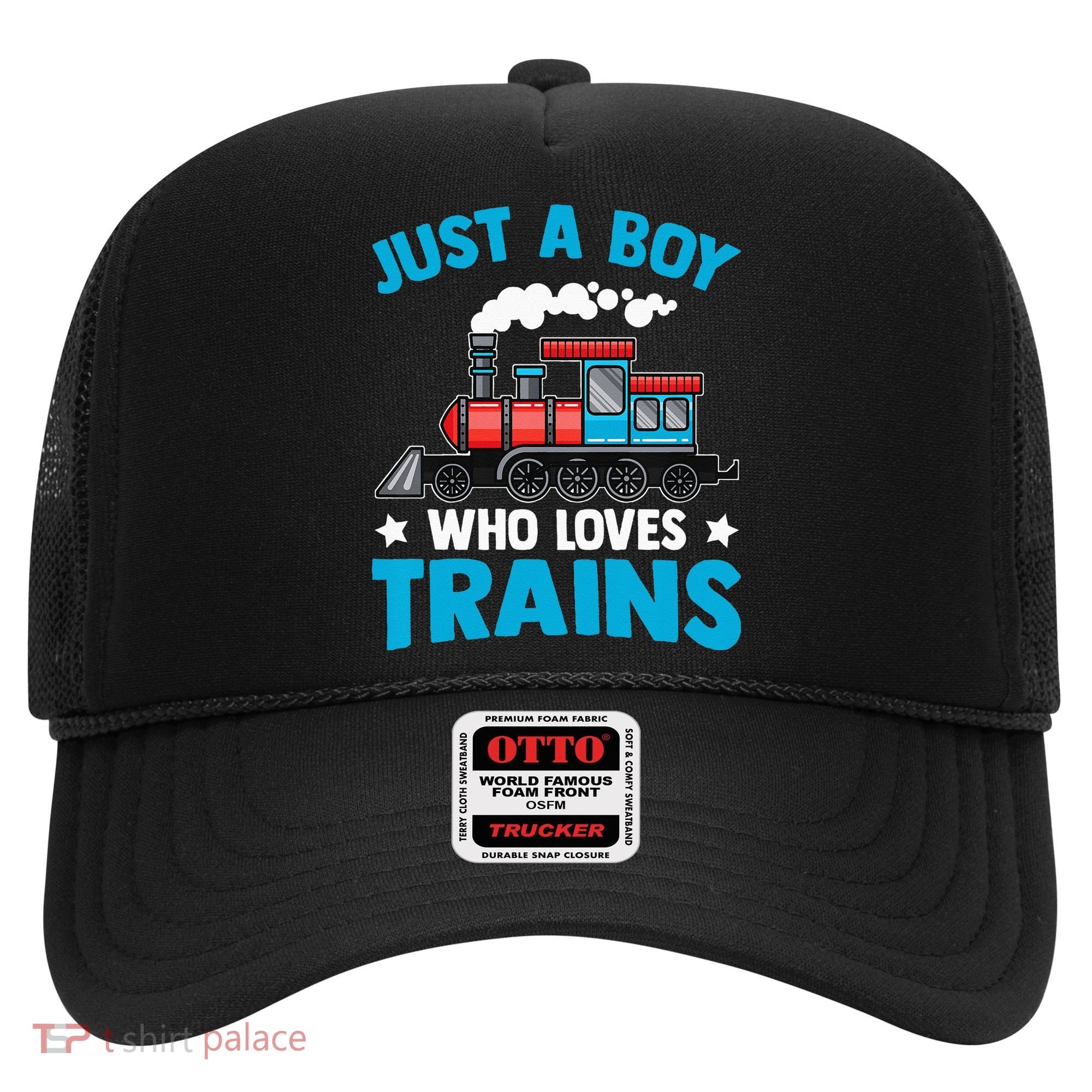 Kids Train Birthday Just A Boy Who Loves Trains Hat