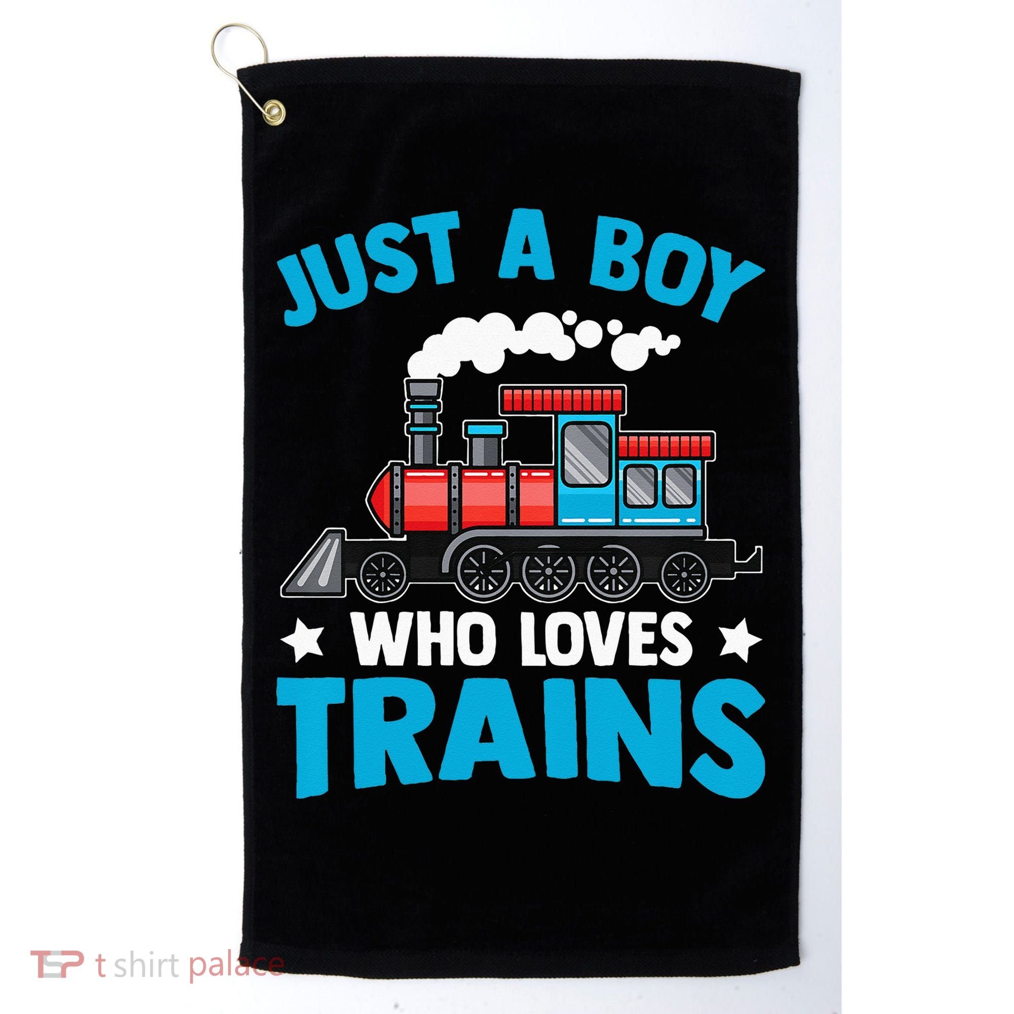 Kids Train Birthday Just A Boy Who Loves Trains Golf Towel