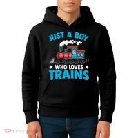 Kids Train Birthday Just A Boy Who Loves Trains Kids Hoodie thumb 4
