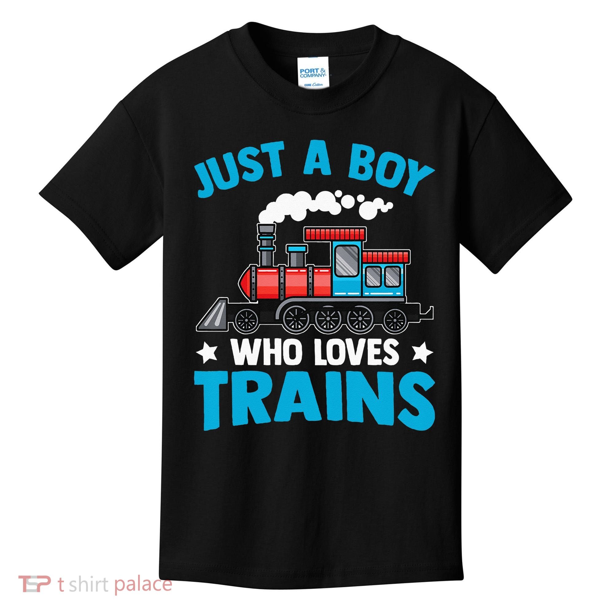 Kids Train Birthday Just A Boy Who Loves Trains Kids T-Shirt