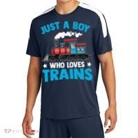 Kids Train Birthday Just A Boy Who Loves Trains Sport-Tek Competitor United Soccer Jersey thumb 0