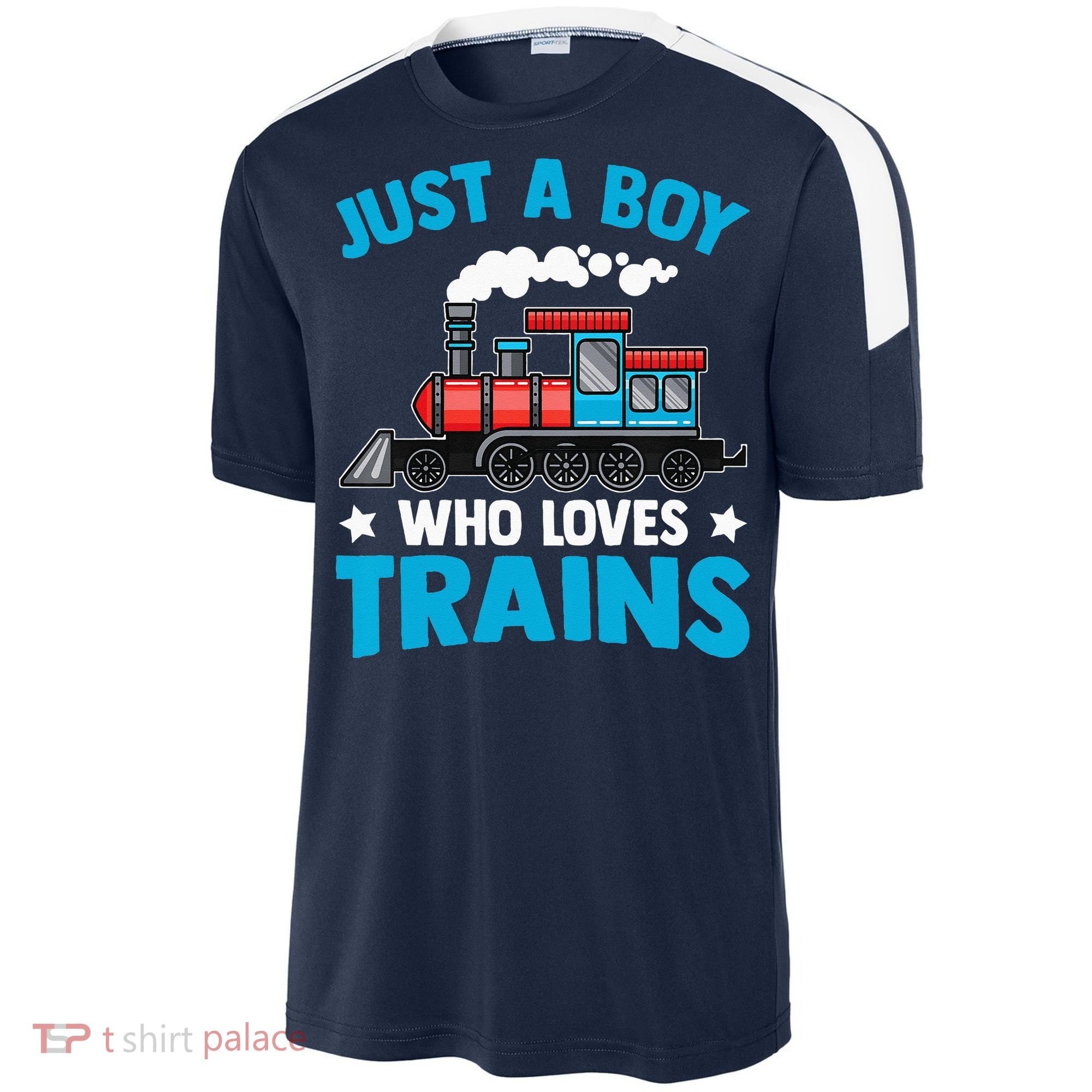 Kids Train Birthday Just A Boy Who Loves Trains Sport-Tek Competitor United Soccer Jersey
