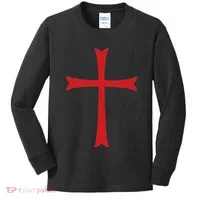 Knights Templar Cross Crusader Kids Long Sleeve Shirt thumb 0