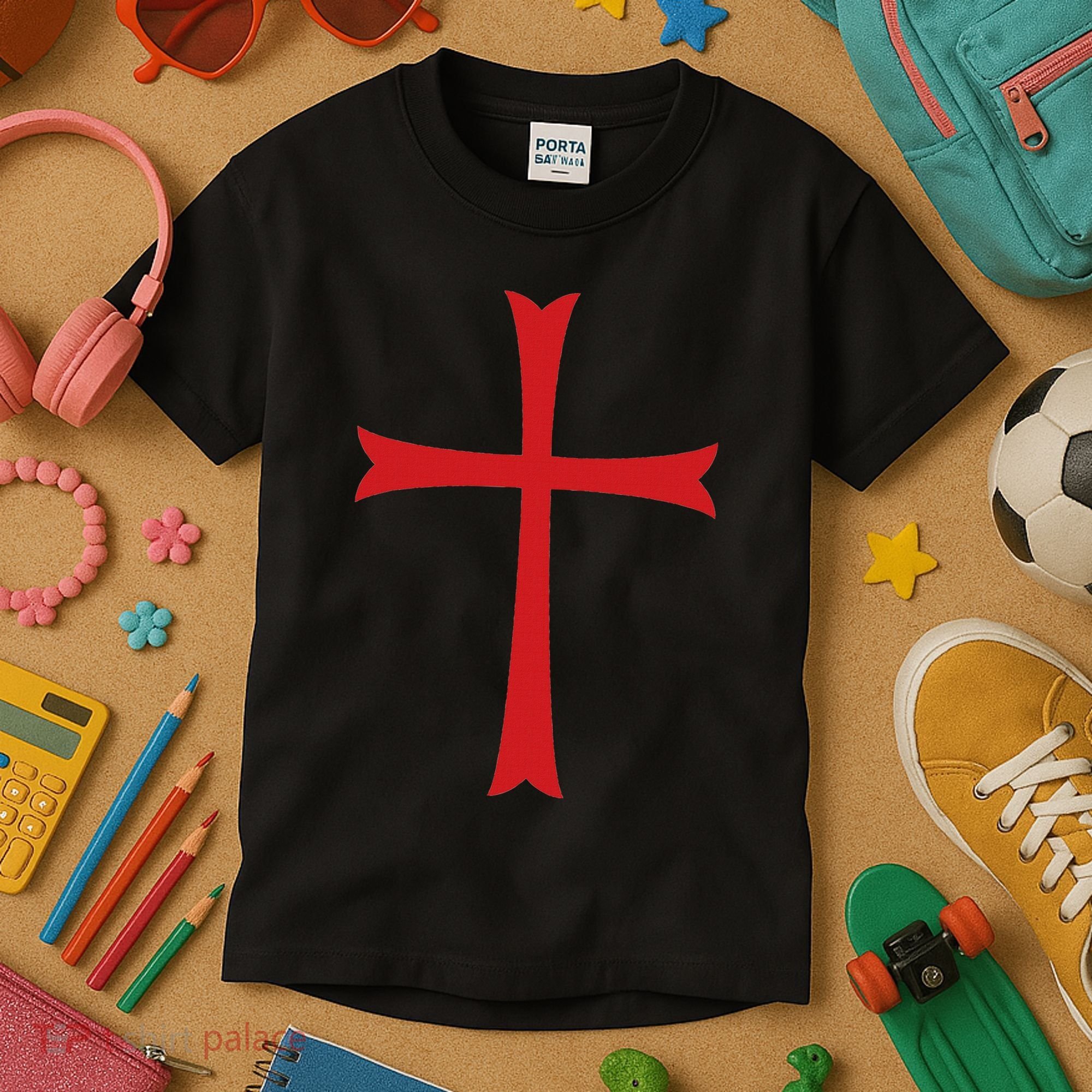 Knights Templar Cross Crusader Kids T-Shirt