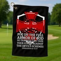 Knight Templar Christian Armor Of God Golf Towel thumb 1