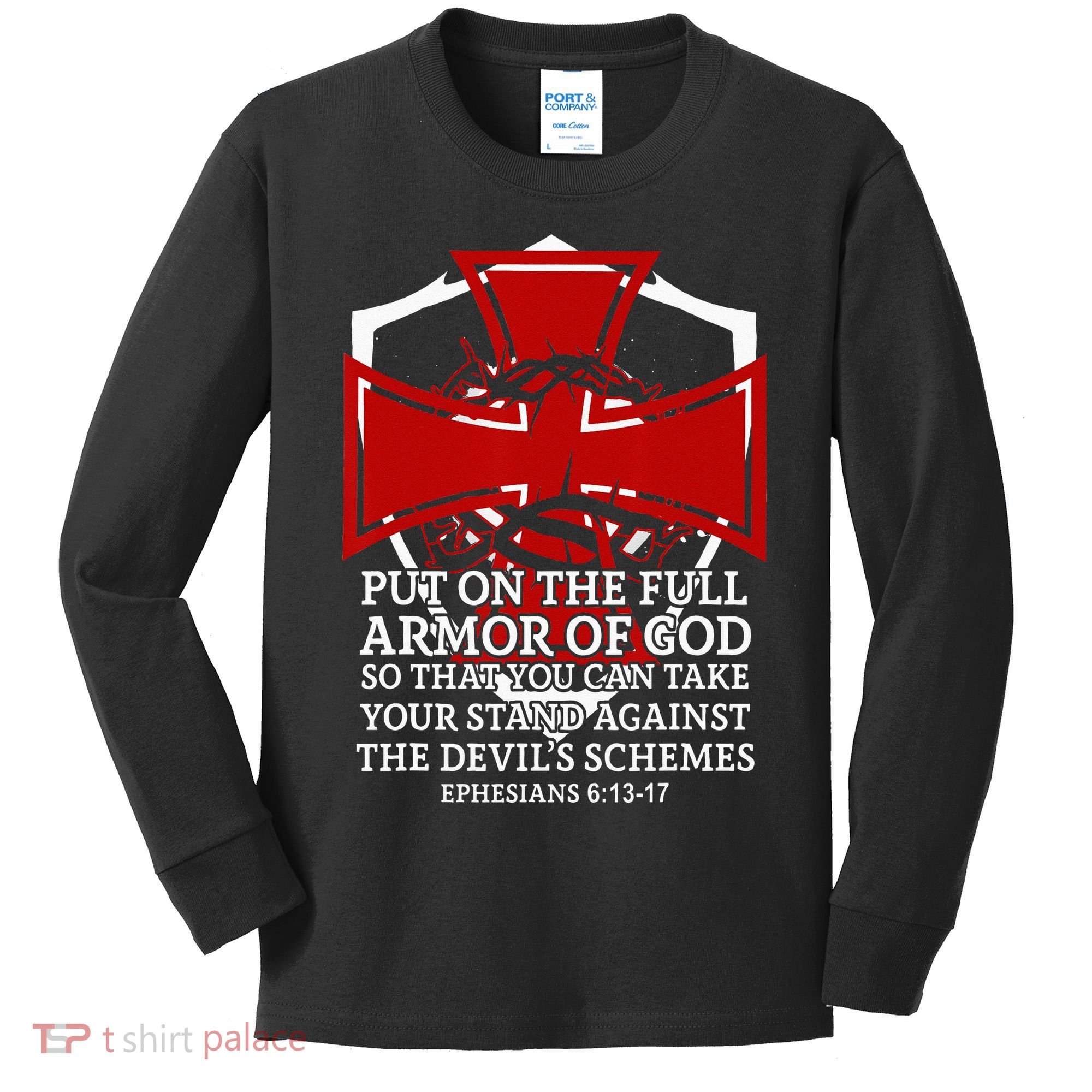 Knight Templar Christian Armor Of God Kids Long Sleeve Shirt