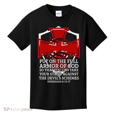 Knight Templar Christian Armor Of God Kids T-Shirt