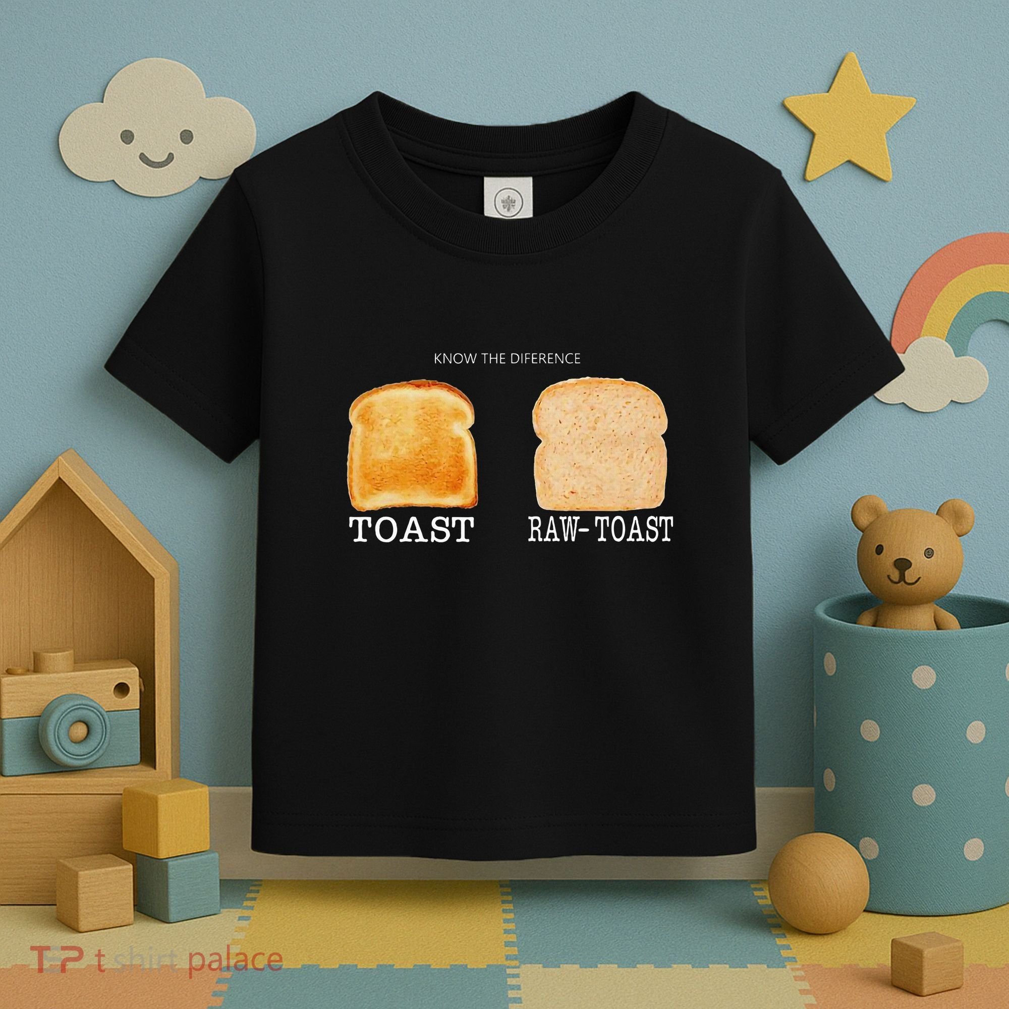 Know The Difference Toast Raw Toast Toddler T-Shirt