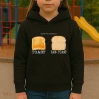 Know The Difference Toast Raw Toast Kids Hoodie thumb 3