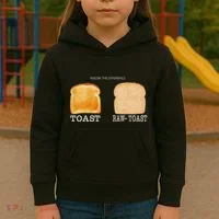 Know The Difference Toast Raw Toast Kids Hoodie thumb 3