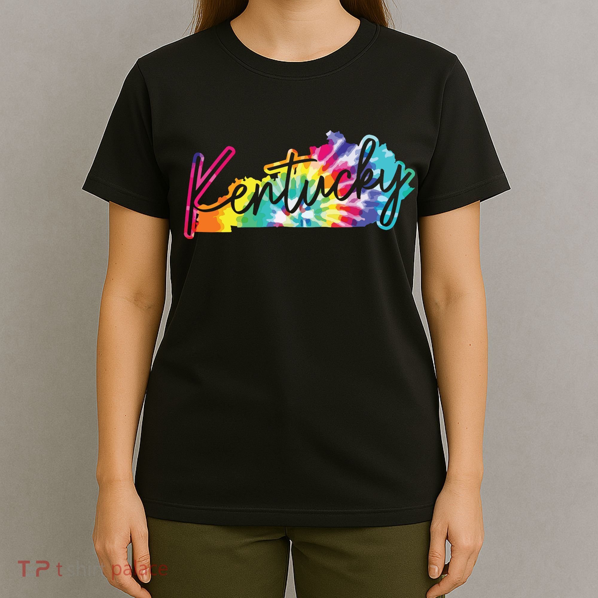 Kentucky Tie Dye State Map Pride Hippie Vintage Retro T-Shirt