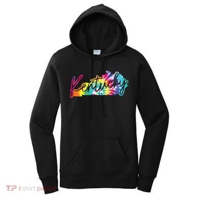 Kentucky Tie Dye State Map Pride Hippie Vintage Retro Women's Hoodie