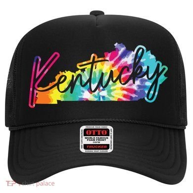 Kentucky Tie Dye State Map Pride Hippie Vintage Retro Hat