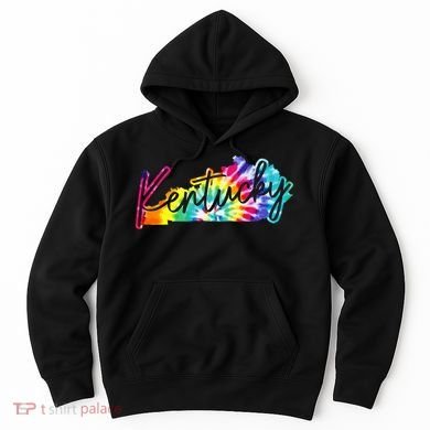 Kentucky Tie Dye State Map Pride Hippie Vintage Retro Hoodie