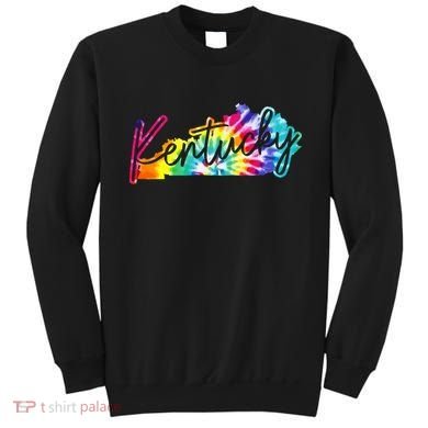 Kentucky Tie Dye State Map Pride Hippie Vintage Retro Sweatshirt