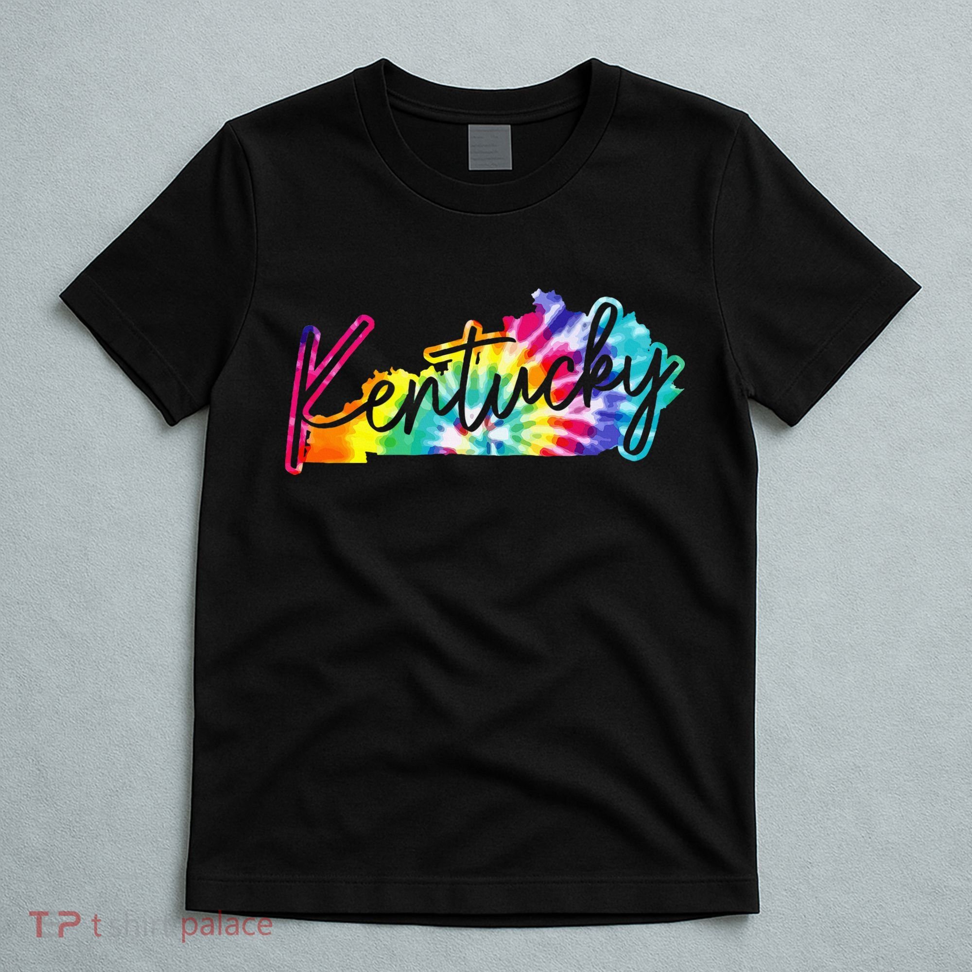 Kentucky Tie Dye State Map Pride Hippie Vintage Retro T-Shirt