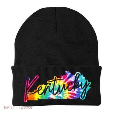 Kentucky Tie Dye State Map Pride Hippie Vintage Retro Beanie